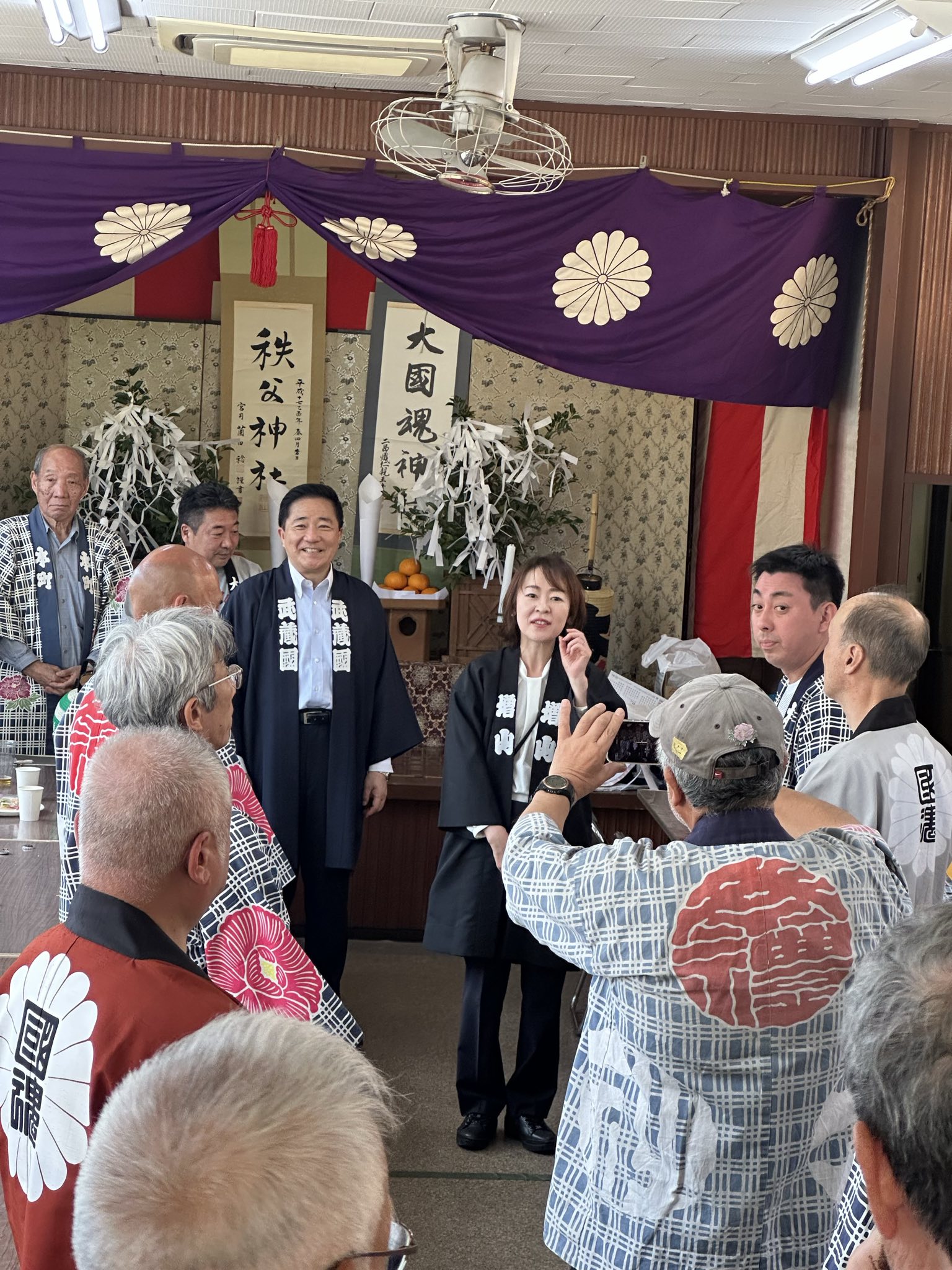 増山あすか都議と共に会所まわり